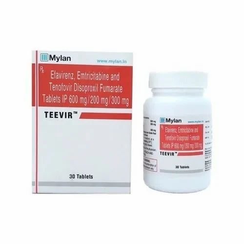 Emtricitabine 200mg + Tenofovir DF 300mg + Efavirenz 600mg Teevir Tablet
